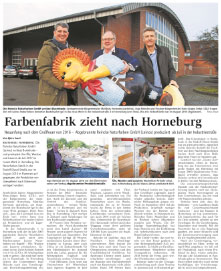 Zeitungsartikel über den Umzug der Reincke Naturfarben GmbH nach Horneburg